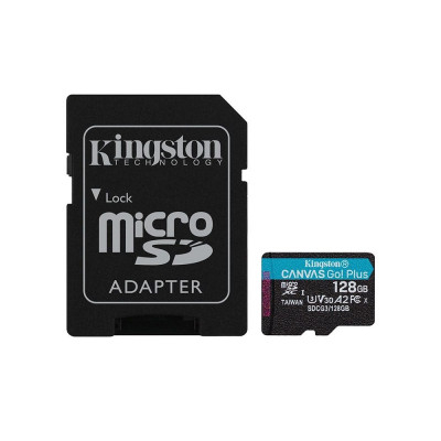Μνήμη  Micro Secure Digital με adaptor sd 128 gb  - Kingston  Canvas  Canvas Go! Plus