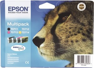 Epson- set 4 colours inkjet cartridges T071540  - Multipack