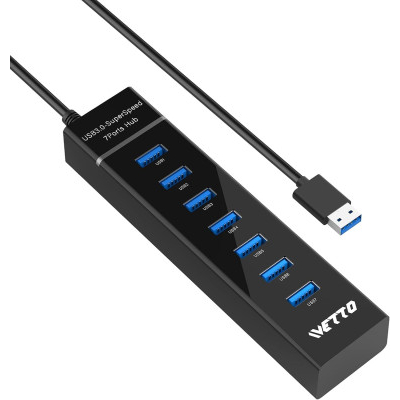 Hub Usb 2.0 - 7  Ports usb με καλώδιο 0.5 m. και διακόπτες 