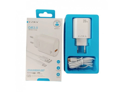 Φορτιστής γρήγορης φόρτισης με θύρα usb 3.0 20 watt και καλώδιο Type-C 